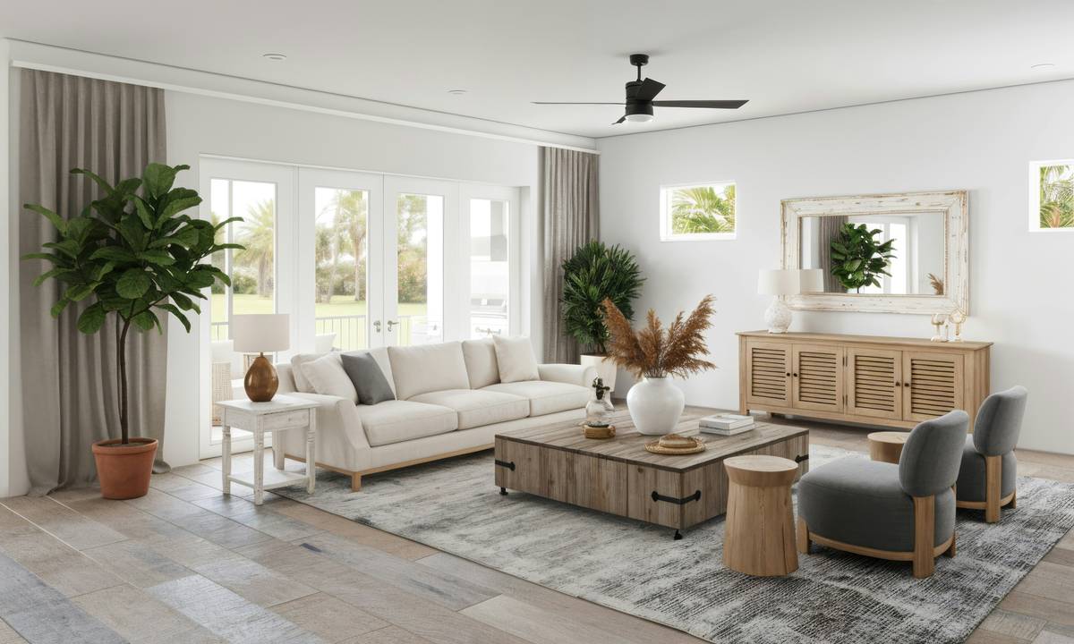 tropical furniture ormond beach fl on a covered lanai overlooking dunes